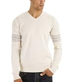 G by GUESS Long Sleeve Melton V-Neck, IVORY (M)