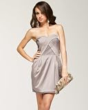 bebe Mesh Contrast Shimmer Dress