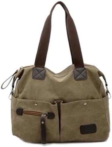 Women's Casual Canvas Large Size Tote One Shoulder Strap Bag 038 (Coffee)