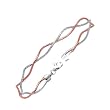 14K Rose and White Gold Twisted Two-Strand Chain Bracelet - 7 inches