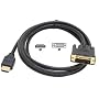 Kinamax HDMI-to-DVI-D Male-Male Gold Plated Cable (6 feet)