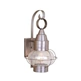 Onion - 1 Light Small Nautical Outdoor Lighting Wall Lamp Fixture - Brushed Nickel - B2536