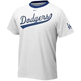 Nike L.A. Dodgers White 1st Pitch Ringer Graphic T-shirt