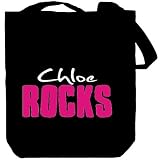 Chloe Rocks Prénoms Féminins Sac Cabas (Noir, Toile, Unisexe)