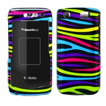 Blackberry pearl 9100 Rainbow Zebra Protective Case Faceplate Cover