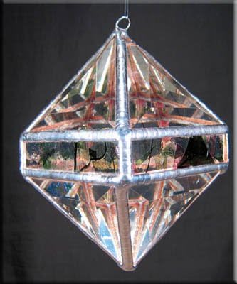 Rainbow Water Prism - Garden Collage Octahedron Rainbow Maker - Clear Stained Glass Suncatcher