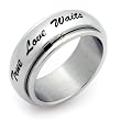 TRUE LOVE WAITS RING - (SPINNER RING) Inspirational Jewelry- High quality etched stainless steel ring. Hypo-allergenic. Inspirational Relationship Jewelry Wedding Band / Wedding Ring / Promise Ring / Purity Ring.
