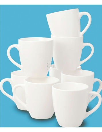 Basic White 8 Pc Dinner Mugs
