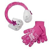 Sarnrio Hello Kitty Girl's Fur Earmuff and Gloves Set (4-14)