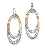 Gold Over Silver Diamond Earrings