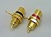 2 Philmore Gold-Plated RCA Panel Mount Jacks with Teflon Insulator, Red & Black