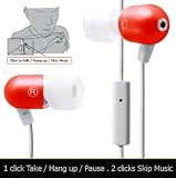 Radius RK-CA511R Atomic Bass earphones designed for the iPhone - Red
