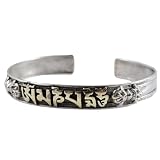 Sterling Silver Gold Plated Om Mani Padme Hum Bracelet