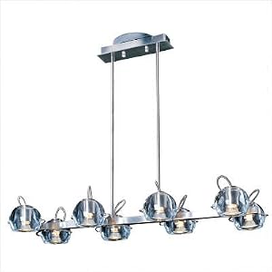 ET2 Cypher E30708-18 Round (5H x 12W) Pool Table 8 Light 280 watt Pendant in Satin Nickel