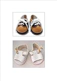 Two Tone Brown Oxfords. White Diamond Design Sandals. Fit 18