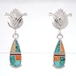 Ray Tracey Inlaid Dangle Earrings in Sterling Silver, #8622