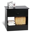 Casual Bedroom Night Stand in Black Finish