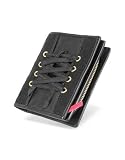 Leonardo Delfuoco Black Canvas and Leather French Purse ID Wallet