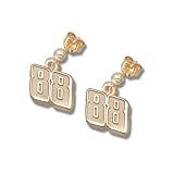 Dale Earnhardt Jr #88 SMALL 3/8 10K Gold BALL POST EARRINGS