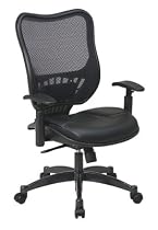 Air Grid Back Chair With Two Layer Leather Seat