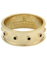 Lisa Stewart Gold-Plated Hammered Black Stone Bangle