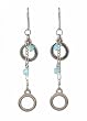 Earrings - E444 - Long Circle Dangle with Swarovski (tm) Crystal Beads ~ Pacific Opal AB