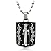 Men's Stainless Steel, Dagger Shield Necklace title=