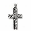 STERLING SILVER MEN'S PENDANT W/CZ 73mm - Cross