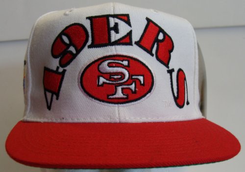 San Francisco 49ers Vintage Super Bowl Snapback Cap Hat Wht Red
