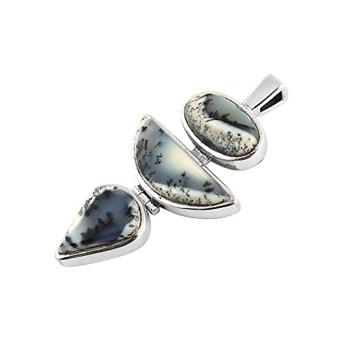 Shankar Silvex, Natural Dendrite opal Stone, Silver Pendant For Women &amp; Girls