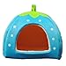 Leegoal Strawberry Small Cotton Soft Dog Cat Pet Bed House (Blue, XL)
