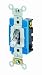 Leviton 1201-PLC 15 Amp, 120 Volt, Toggle Pilot Light, Illuminated ON, Req. Neutral Single-Pole AC Quiet Switch, Industrial Grade, Self Grounding, Clear