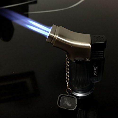 Double Jet Metal Windproof Torch Gas Lighter Flame For Cigar Cigarette
