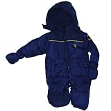 U.S. Polo Assn. Boys 12-24 Months Color Block Snowsuit (18 Months, Navy)