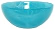 Colorful Recycled Art Glass Large Aqua Blue Salad Bowl 11.5"D, 5"H