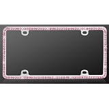 Buy Chrome Metal Car License Plate Frame with Single Row Pink Crystals
