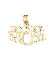 Gold-Plated 925 Sterling Silver Hockey Mom Pendant