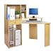 Atlanta Corner Workstation with CD Storage, File Storage, Stationary Drawer and Raised Monitor Stand - H1450 X W1350 X D600 - Beech