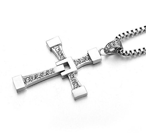 Stainless Steel Cross Pendant Men's Necklace Chain