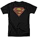 Superman Distressed Classic Shield Logo T-shirt - Black (Large)