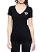 True Religion Women's Double Puff Logo Vneck Tee