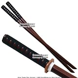 2 Pcs Kendo Wooden Bokken Practice Katana Sword Set