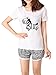 VENTELAN Women's Cute Zebra Sleepwear Short Sleeve Pajamas Casual Summer Nighty