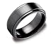 Men's Black Titanium 9mm Comfort Fit Wedding Ring Band Satin Finish and High Polished Edges, Size 9.5