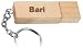 Engraved Wooden USB Flash Drive 8 GB with chain - Engraved name Bari