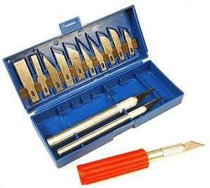 Hobby Knife Set and Case, Deluxe or Standard Blade Kit (17pc)