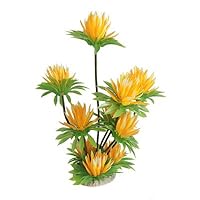 Como 10' High Artificial Water Lily Lotus Aquarium Plastic Plant Ornament Yellow