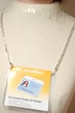 Sterling Silver Plated Medium Chain Necklace Horizontal Id Badge Holder