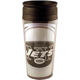 NFL Football Team Logo Vortex 16 Ounce Acrylic Travel Tumbler Glass - New York Jets