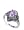 Nickel Free Sterling Silver Teardrop Shaped Lavender Cubic Zirconia Polished Finish Marcasite Band Ring Size 5